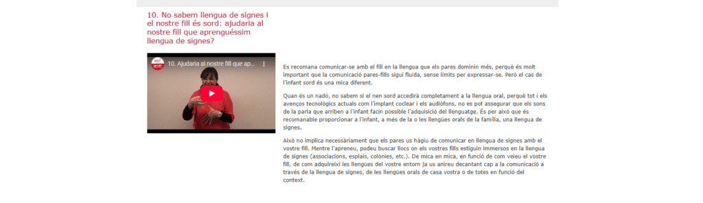 Exemple de l’apartat sobre bilingüisme, al portal LSC Lab Exemple de l’apartat sobre bilingüisme, al portal LSC Lab