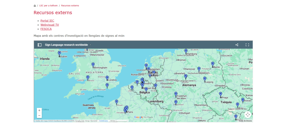 Mapa de centres d’investigació d’LSC, al portal LSC Lab Mapa de centres d’investigació d’LSC, al portal LSC Lab