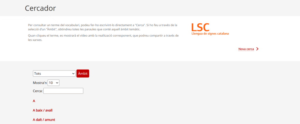 Cercador del Vocabulari bàsic de la llengua de signes catalana