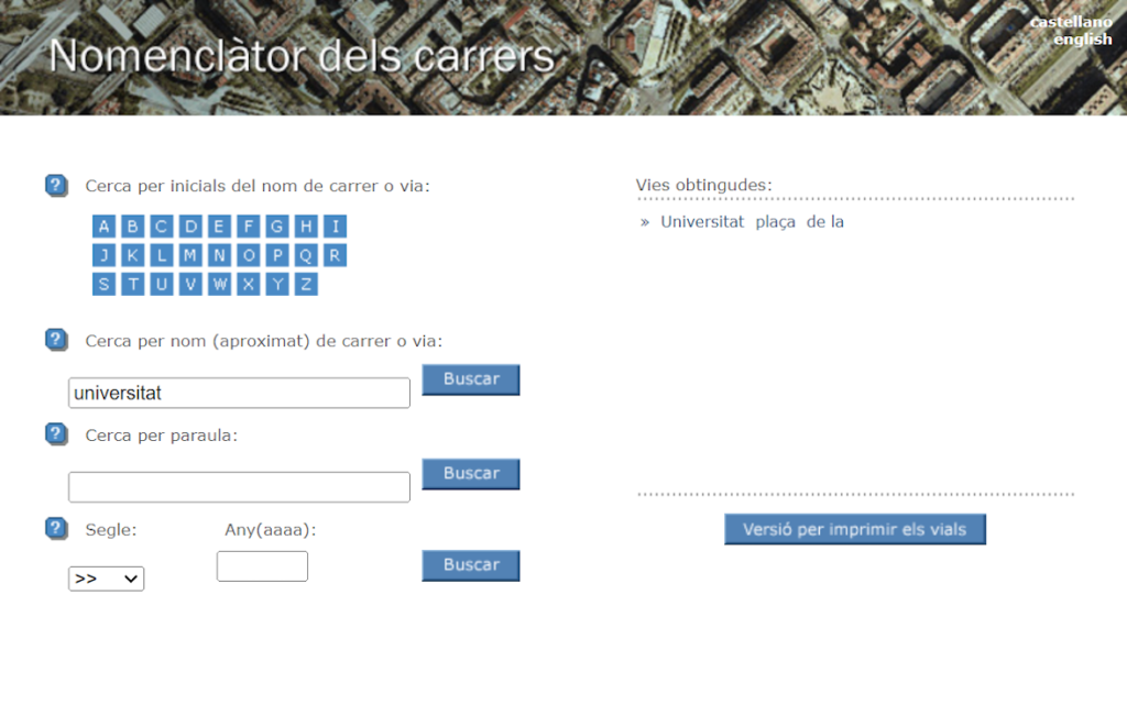 Exemple de cerca al diccionari virtual: «plaça de la Universitat» Exemple de cerca al diccionari virtual: «plaça de la Universitat»