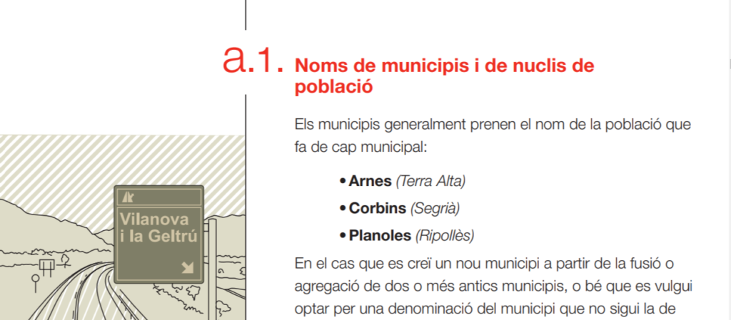 Criteris per a la toponímia d’àmbit municipal