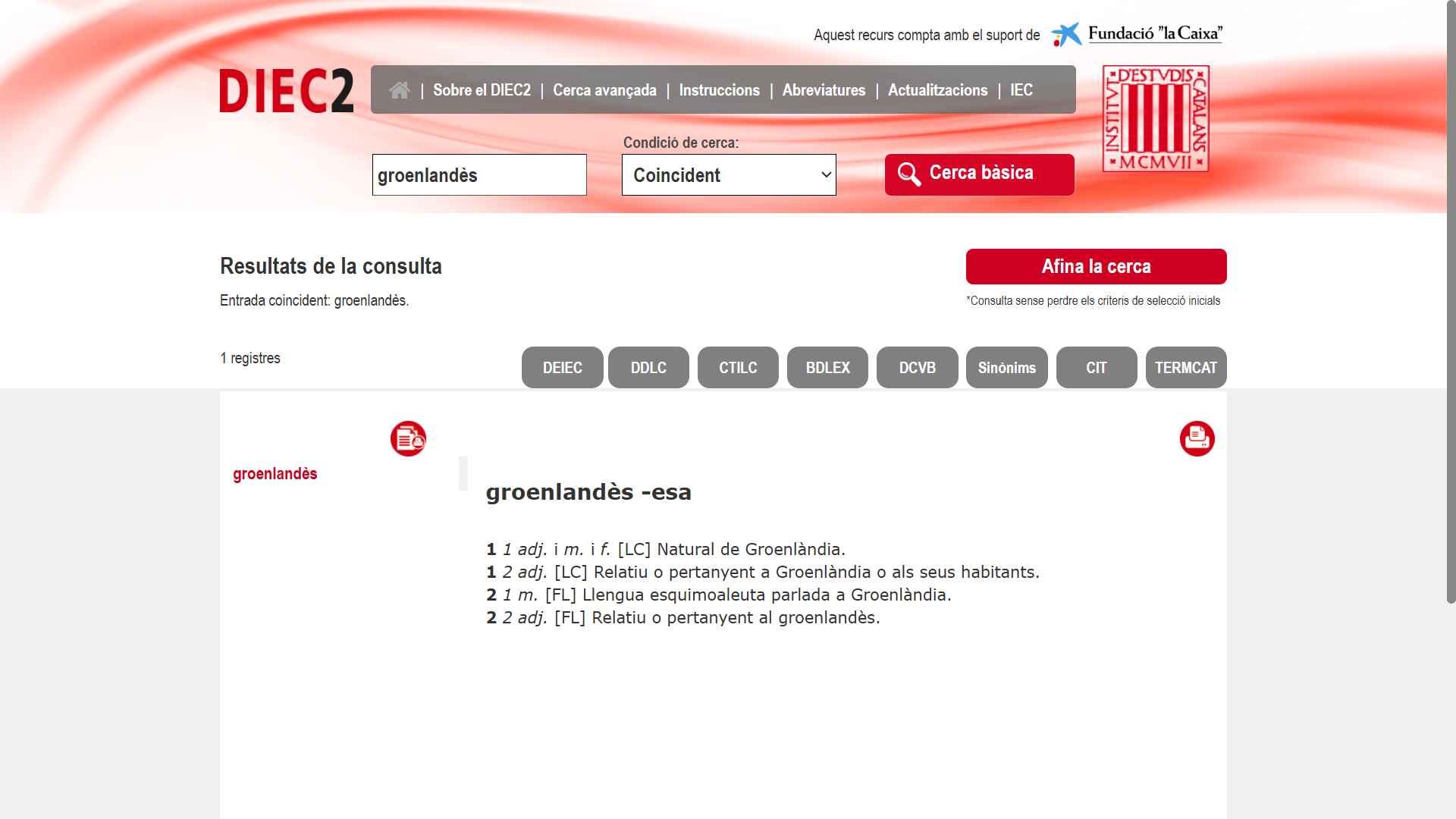 El gentilici i el grup lingüístic, al DIEC