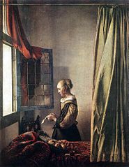 Jan Vermeer: Joven leyendo una carta delante de una ventana abierta