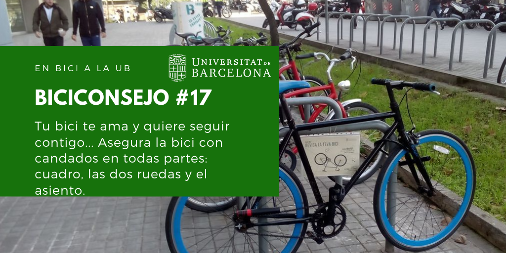 Tu bici te ama y quiere seguir contigo... Asegura la bici con candados en todas partes: cuadro, las dos ruedas y el asiento.