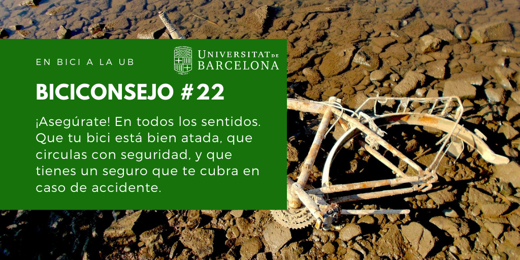 ¡Asegúrate! En todos los sentidos. Que tu bici está bien atada, que circulas con seguridad, y que tienes un seguro que te cubra en caso de accidente.