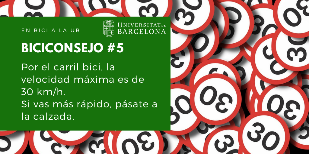 Por el carril bici, la velocidad máxima es de 30 km/h. Si vas más rápido, pásate a la calzada.