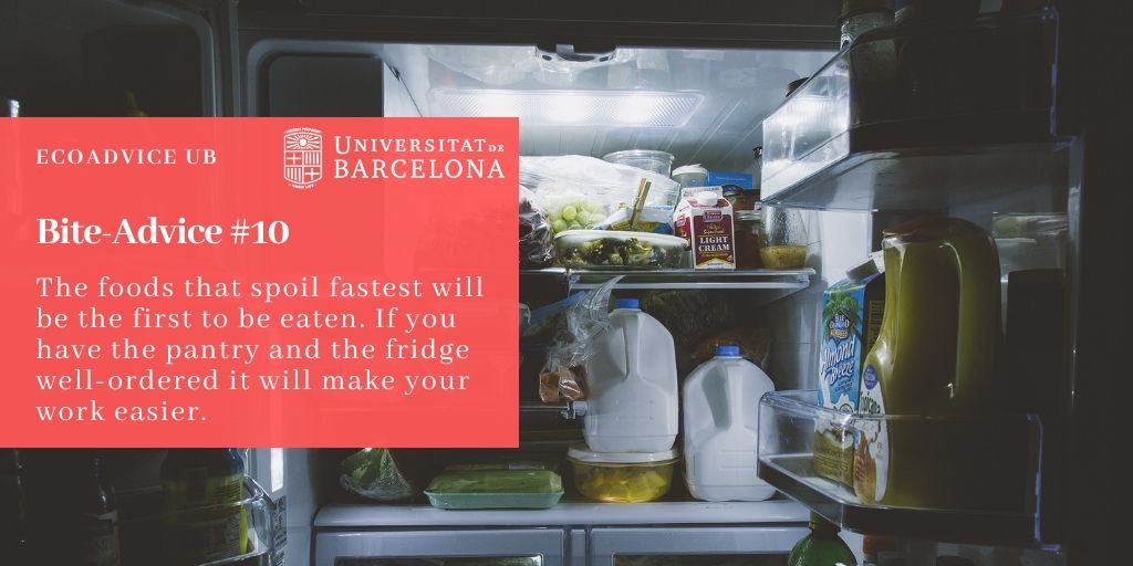 The foods that spoil fastest will be the first to be eaten. If you have the pantry and the fridge well-ordered it will make your work easier.