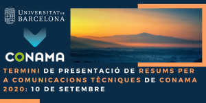 Termini de presentació de resums per a comunicacions tècniques Conama 2020: 10 de september