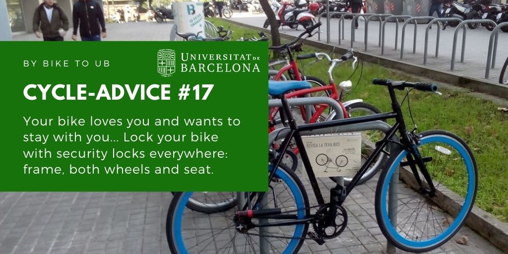 Your bike loves you and wants to stay with you... Lock your bike with security locks everywhere: frame, both wheels and seat.