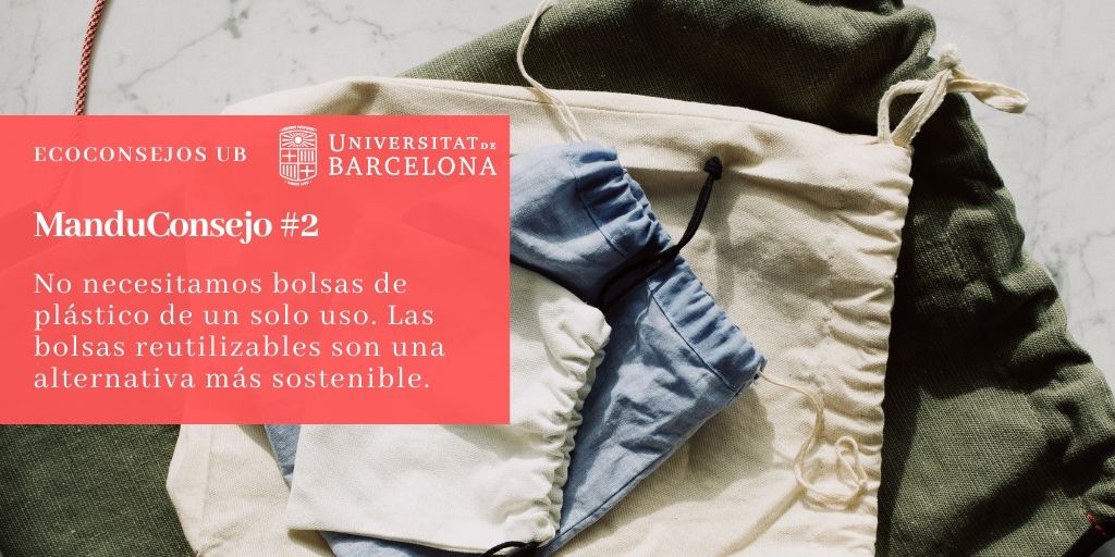 No necesitamos bolsas de plástico de un solo uso. Las bolsas reutilizables son una alternativa más sostenible.