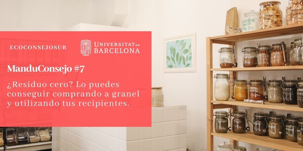 ¿Residuo cero? Lo puedes conseguir comprando a granel y utilizando tus recipientes.