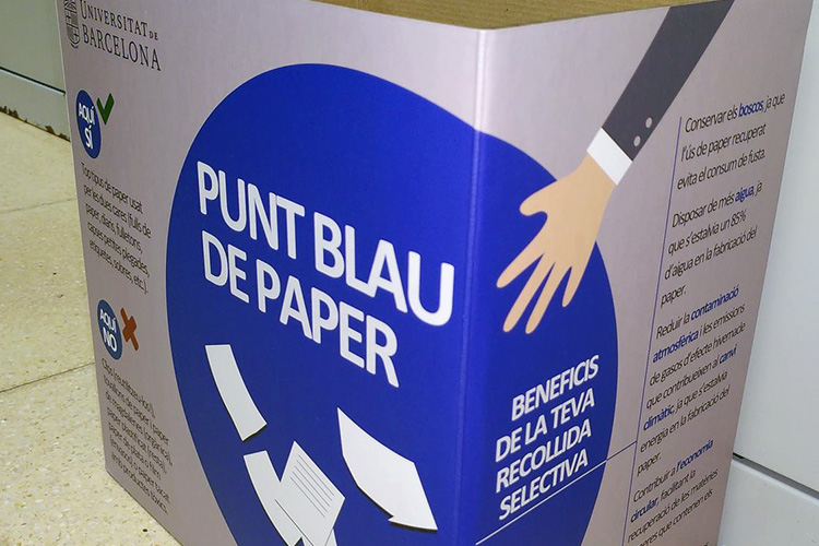 Punto azul de papel