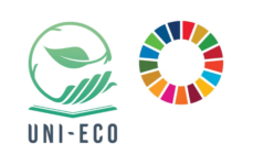 Marca del projecte Erasmus+ UNI-ECO i dels objectius de desenvolupament sostenible de l'Agenda 2030 de Nacions Unides