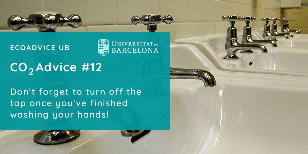 CO2nsell 12: No t’oblidis de tancar l’aixeta un cop t’hagis acabat de rentar les mans.