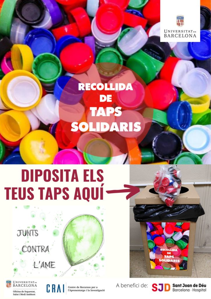 Pòster recollida de taps solidaris AME