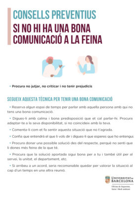 Consejos preventivos sobre comunicación en el trabajo