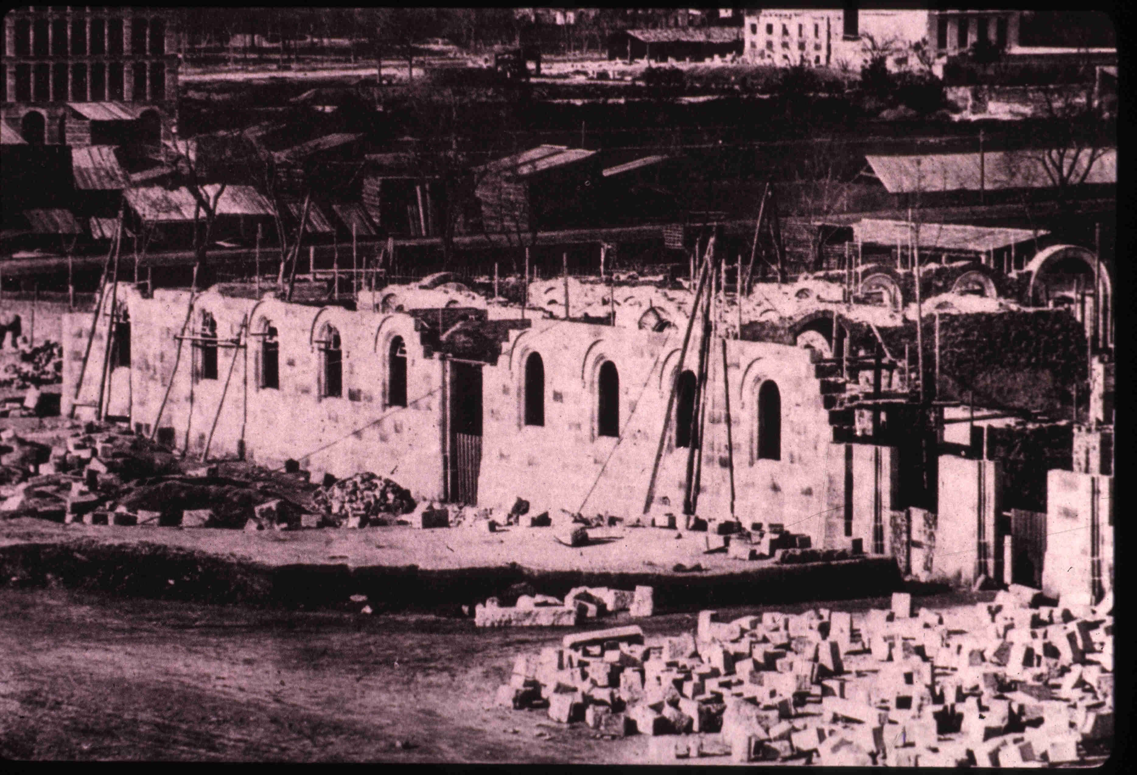 Vista de la construcció de la primera planta