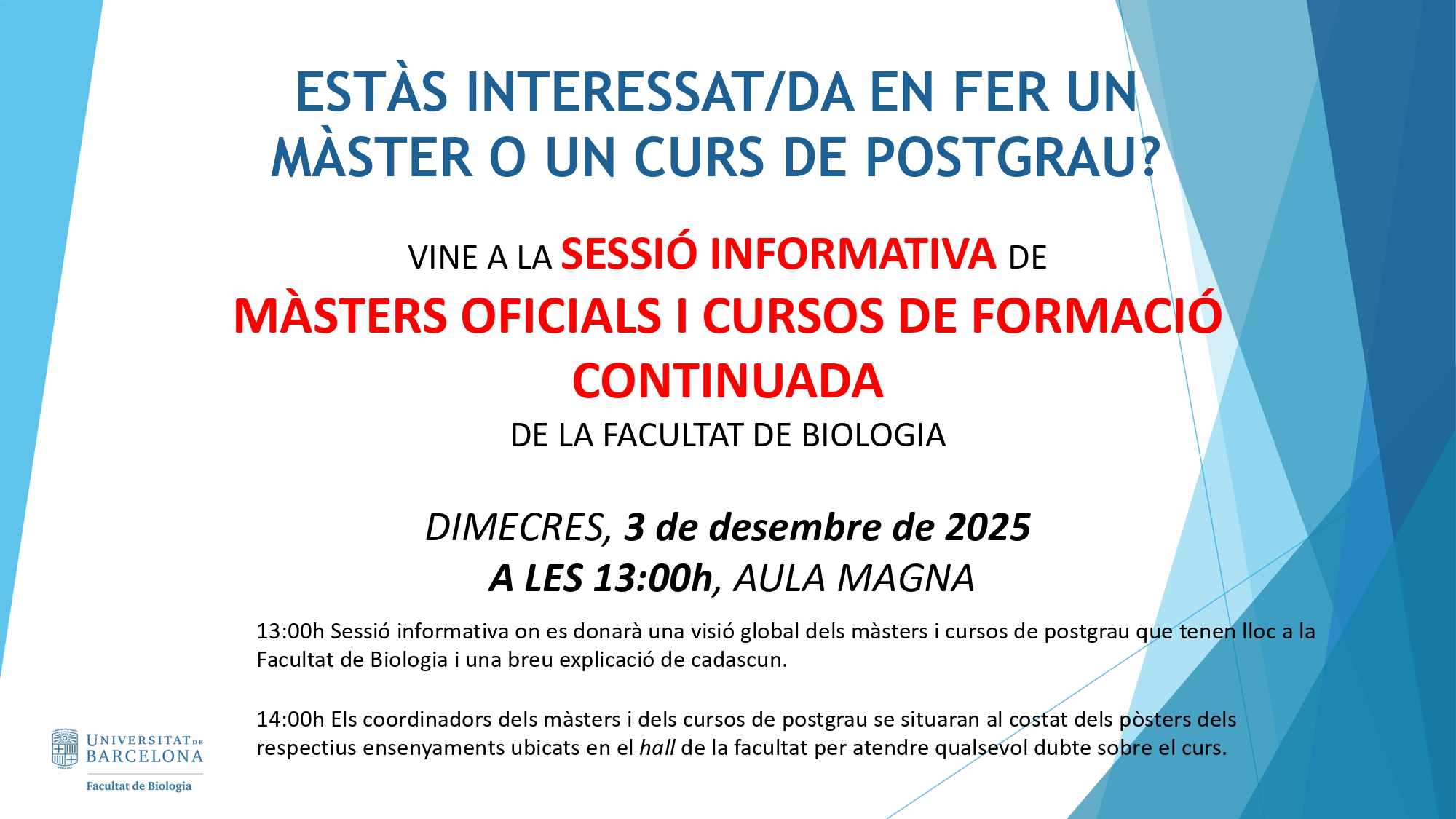 Online Information Sessions – University Master’s Degrees