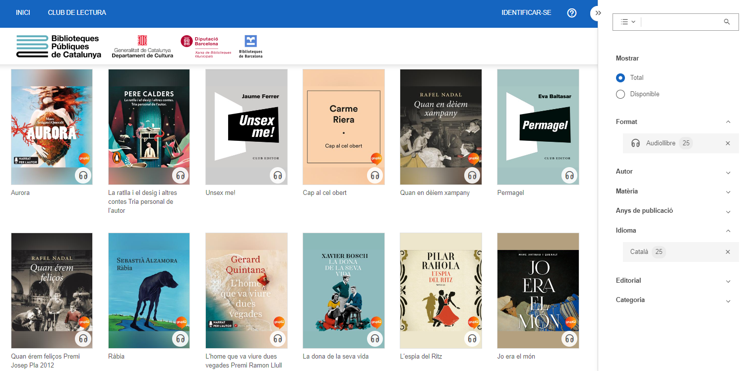 Audiollibres en català a la plataforma Biblio Digital