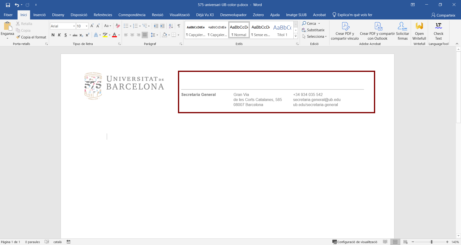 Document de Word personalitzat que es pot desar com a plantilla