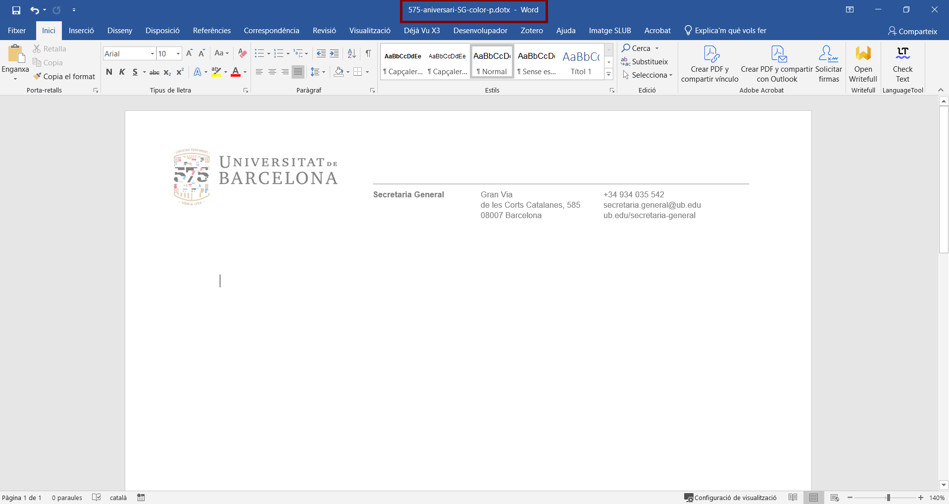Quan es modifica una plantilla, el fitxer mostra l’extensió dotx