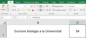 Recompte de caràcters, inclosos els espais en blanc Recompte de caràcters, inclosos els espais en blanc