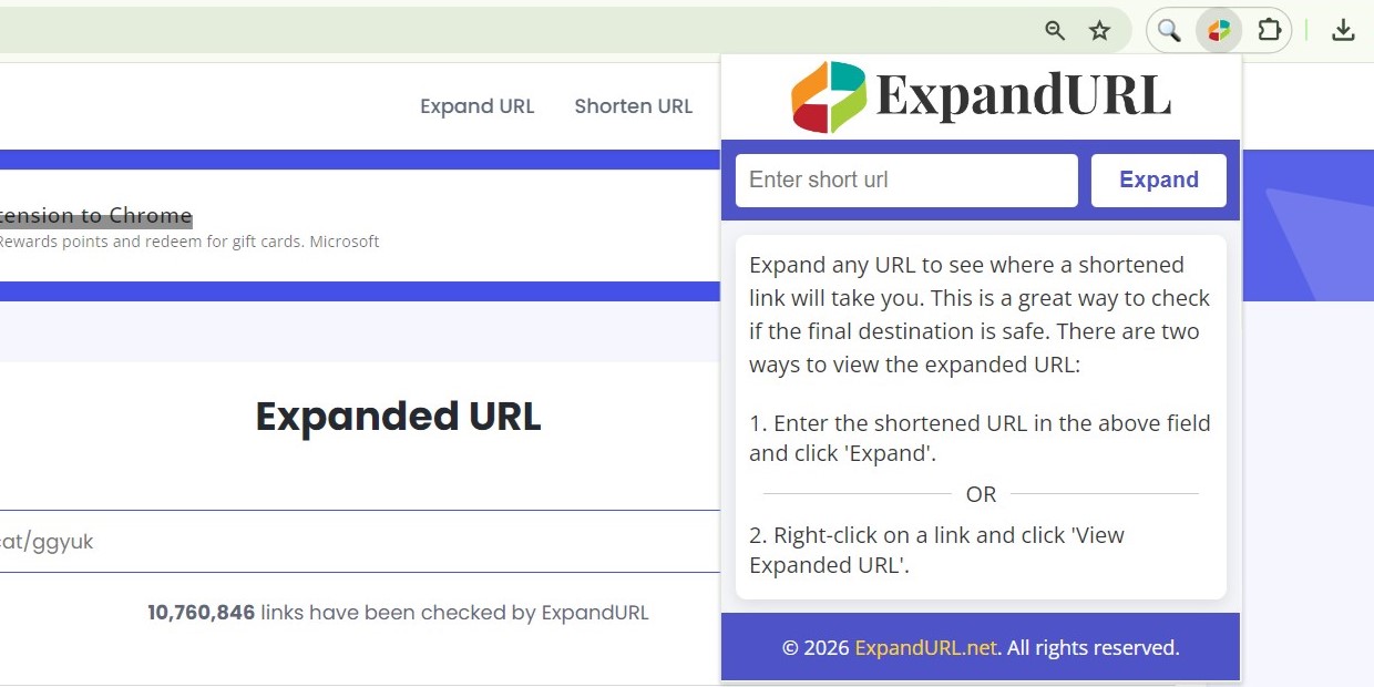 Extensió ExpandURL