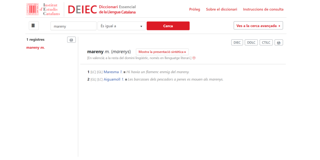 Entrada amb anotacions dialectals