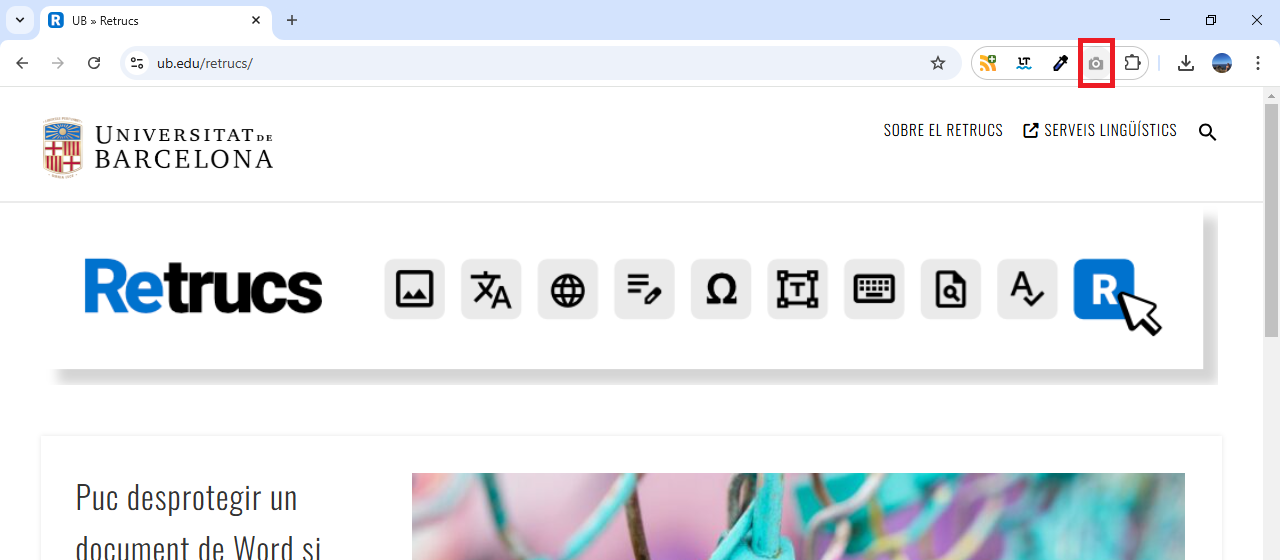 Extensió GoFullPage per capturar tota la pàgina