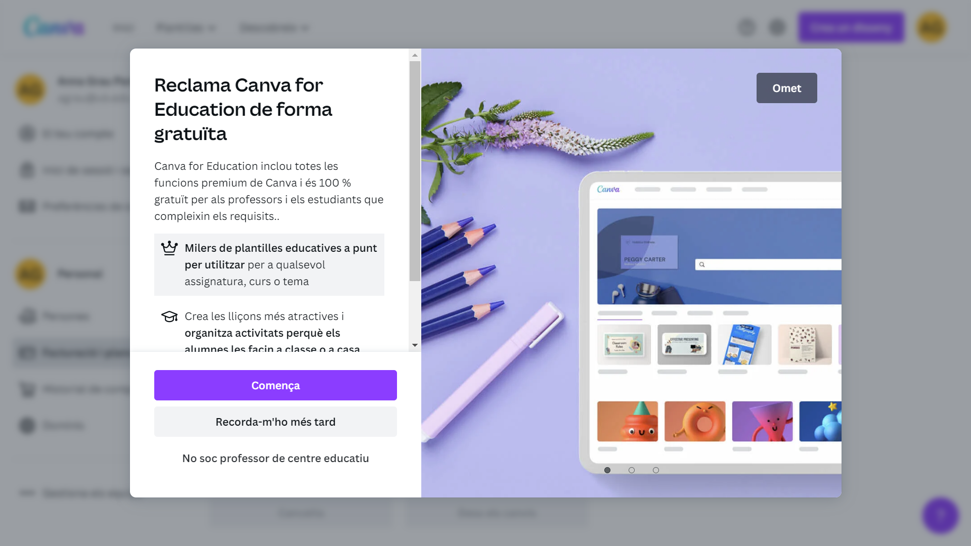 Canva for Education: versió gratuïta per a no universitaris Canva for Education: versió gratuïta per a no universitaris