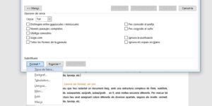 Cerca i substitució > Format > Tipus de lletra