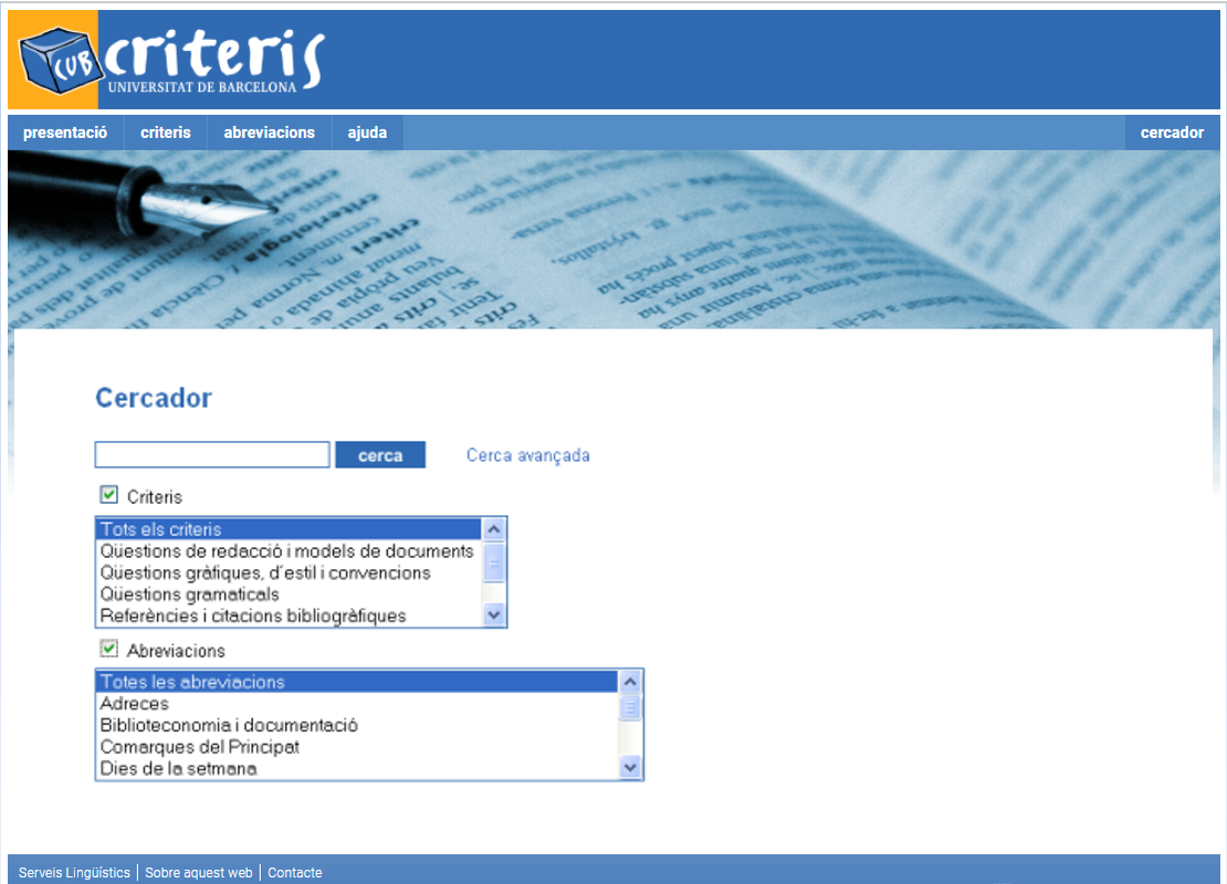 La cerca simultània a criteris i abreviacions