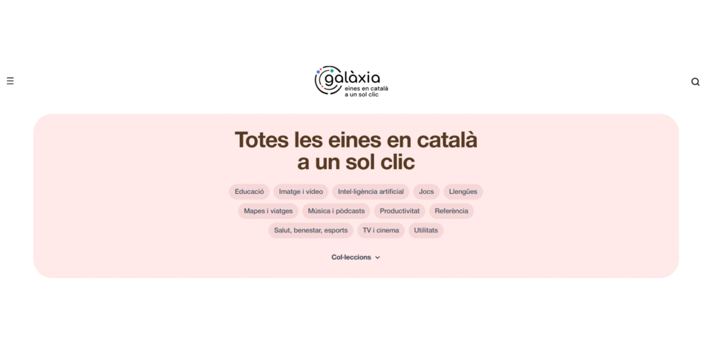 Categories temàtiques i col·leccions d’eines