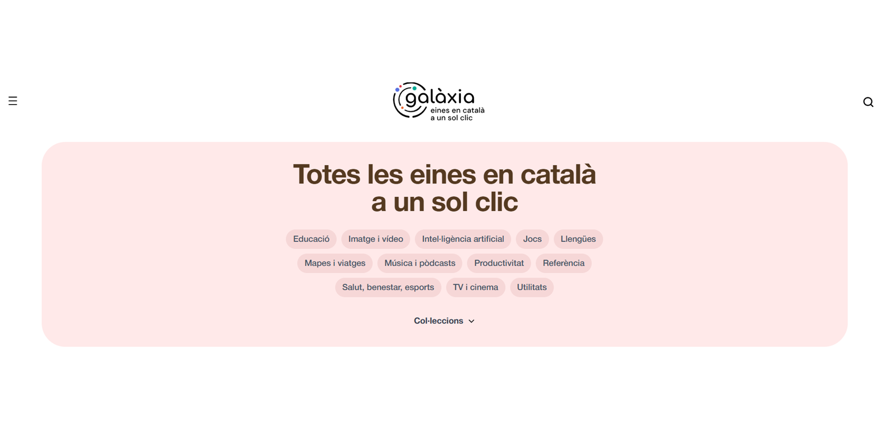Categories temàtiques i col·leccions d’eines