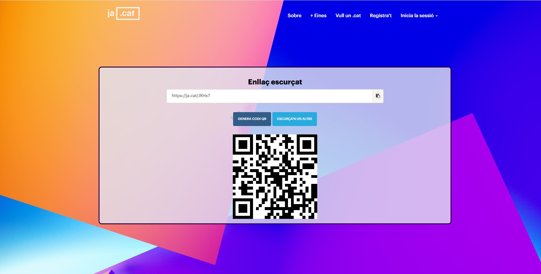 Codi QR generat per la plataforma