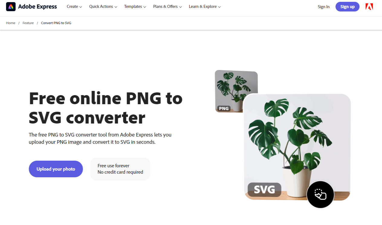 Pàgina principal de l’Adobe Express