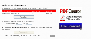 Extracció de pàgines d’un PDF amb Split PDF