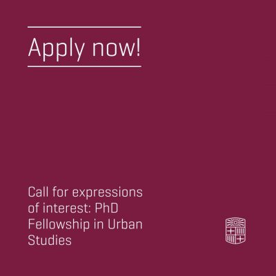 Call for expressions of interest: PhD Fellowship in Urban Studies