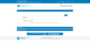 Pàgina inicial de consulta a la base de dades UPCTERM